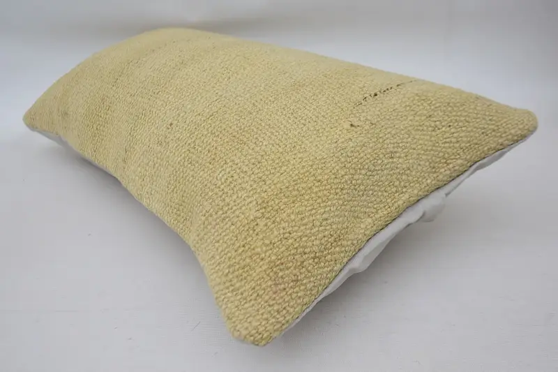 Office Chair Pillow Cover, Boho Pillow, Vintage Kilim Pillow, Pillow Cover, Boho Throw Pillow Case, Turkish Pillow, 12x24 Beige Cushion Cover - 6