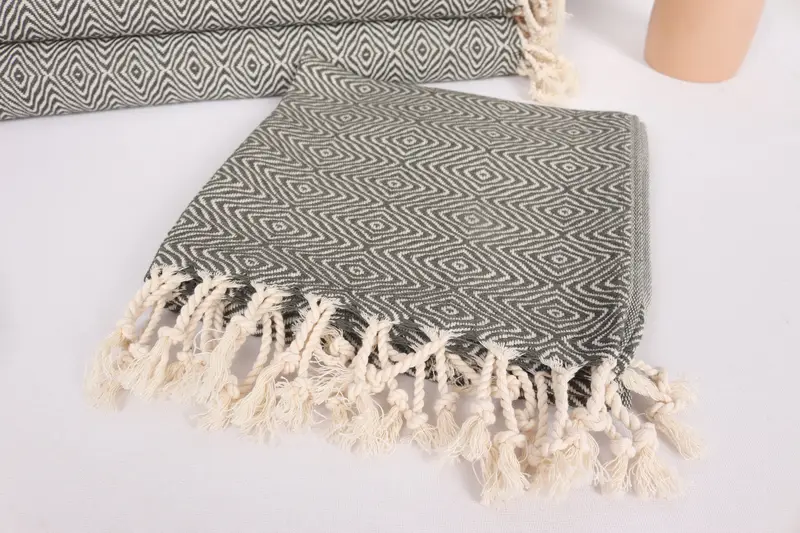 Personalize Gift, Custom Hand Towel, Customized Turkish Towel, Travel Towel, Small Bath Towels, 36x18 Cotton Zigzag Diamond Towel, Kitchen Towel - 5