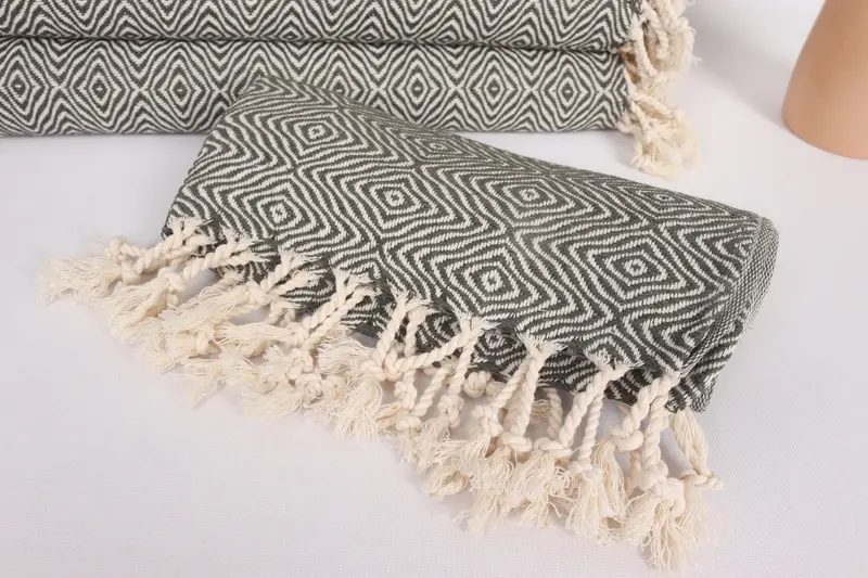 Personalize Gift, Custom Hand Towel, Customized Turkish Towel, Travel Towel, Small Bath Towels, 36x18 Cotton Zigzag Diamond Towel, Kitchen Towel - 4
