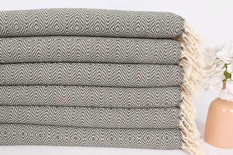 Personalize Gift, Custom Hand Towel, Customized Turkish Towel, Travel Towel, Small Bath Towels, 36x18 Cotton Zigzag Diamond Towel, Kitchen Towel - 3