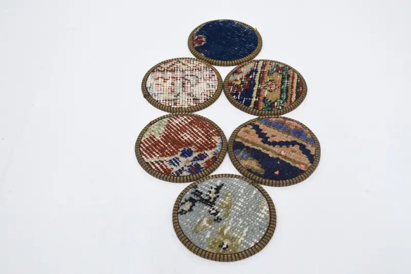 Bohemian Round Coaster, Red and Bronze Coaster