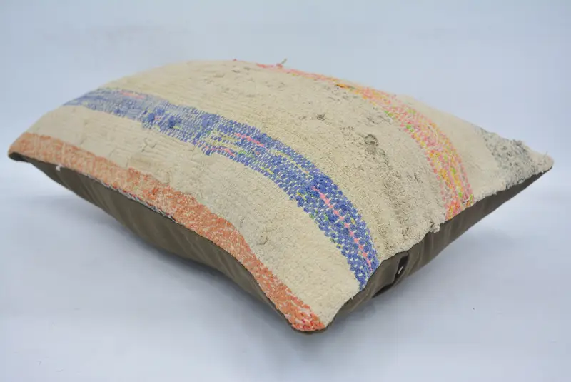 Vintage Kilim Throw Pillow, Cushion Cover, 16x24 Beige Pillow Cover, Vintage Pillow, Aesthetic Pillow Cover, Kilim Cushion Sham - 6