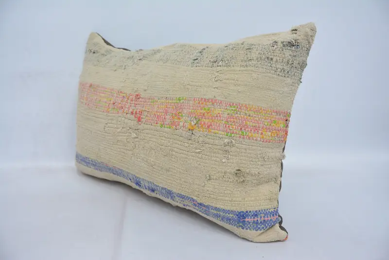 Vintage Kilim Throw Pillow, Cushion Cover, 16x24 Beige Pillow Cover, Vintage Pillow, Aesthetic Pillow Cover, Kilim Cushion Sham - 4