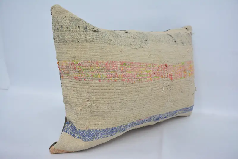 Vintage Kilim Throw Pillow, Cushion Cover, 16x24 Beige Pillow Cover, Vintage Pillow, Aesthetic Pillow Cover, Kilim Cushion Sham - 3
