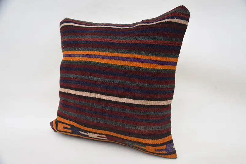 Gift Pillow, Morroccon Kilim Cushion Cushion Case, Turkish Kilim Pillow, 18x18 Blue Pillow Sham, Kilim Cushion Sham, Pillow Case - 3