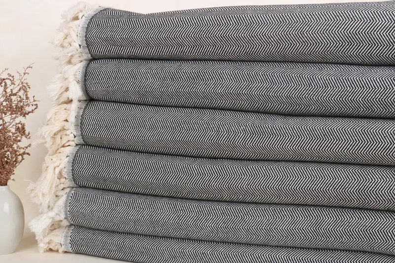 Turkish Blanket, Custom Blanket, Housewarming Gift, 100x80 Cotton Herringbone Towel, Bachelorette Party Favors Beach, Best Friend Wedding Gift - 2