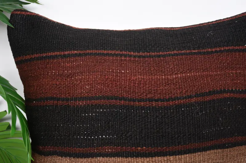 Ethnical Kilim Rug Pillow, Colorful Pillow Sham, Authentic Cushion Case, Gift Pillow, Pillow Sham, 18x18 Brown Pillow Cover, Boho Pillow - 2