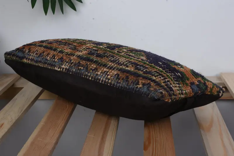 Vintage Kilim Throw Pillow, Turkish Pillow, Turkish Corner Cushion Cover, Cushion Cover, Interior Designer Pillow, 8x16 Blue Pillow Case - 4
