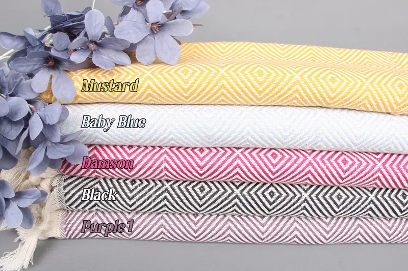 Bridesmaid Gift Organic Cotton Diamond Hand Towel, Beige, 20x36