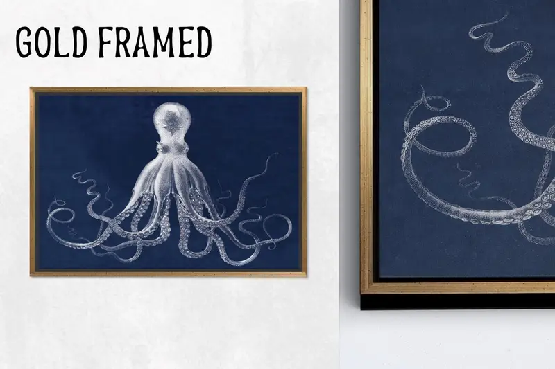 Modern Ahtapot Sualtı Kanvas Tablosu: Trendy Bodner Kanvas Tablo