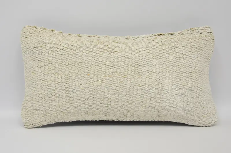 Throw Antique Pillow Cover, 8x16 inch Beige Cushion Cover - 1
