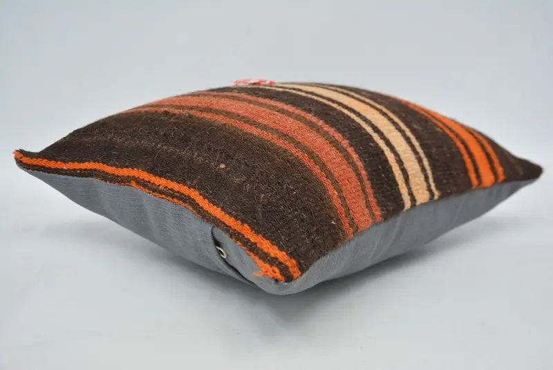 Cushion Cover, 14x14 Brown Cushion, Antique Pillows, Kilim Pillow, Toss Pillow Sham, Ethnic Pillow Case, Kilim Cushion Sham, Indoor Pillow Case - 6
