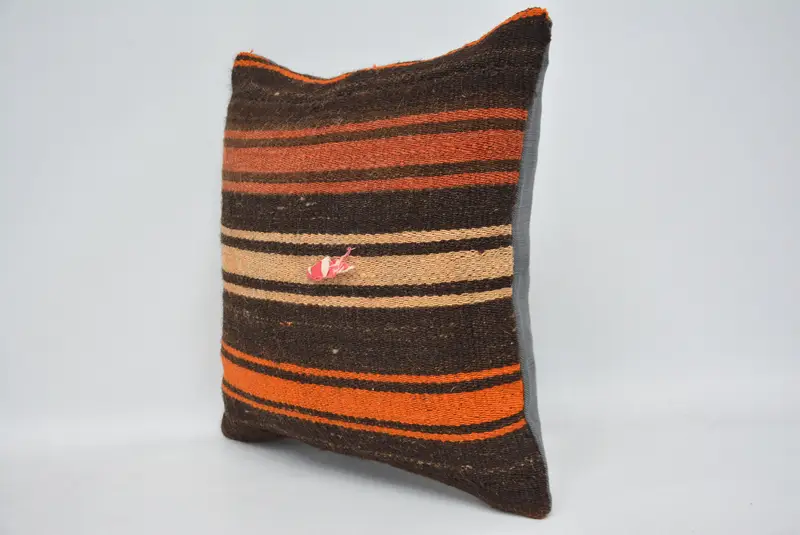 Cushion Cover, 14x14 Brown Cushion, Antique Pillows, Kilim Pillow, Toss Pillow Sham, Ethnic Pillow Case, Kilim Cushion Sham, Indoor Pillow Case - 4