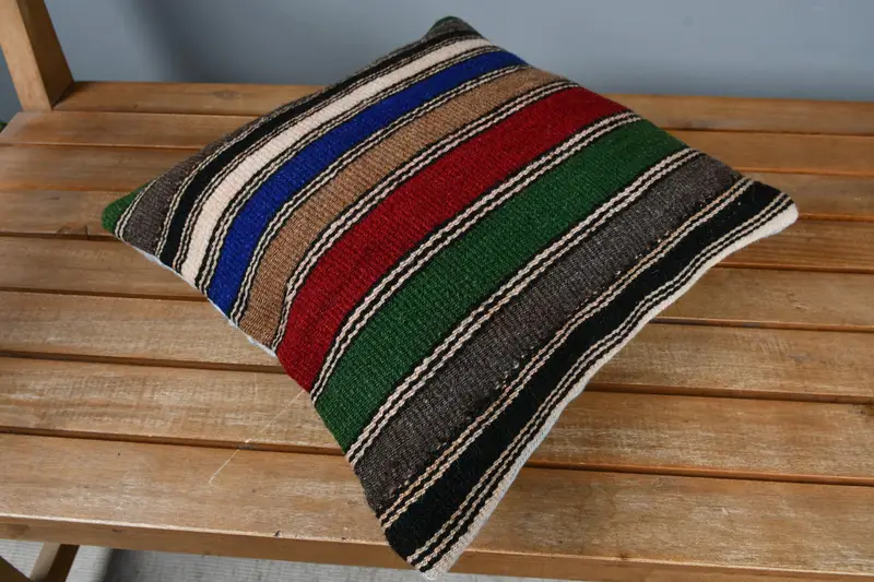 Yoga Pillow Sham, 14x14 Red Pillow Cover, Pillow Sham, Home Decor Pillow, Bohemian Cushion Pillow, Gift Pillow, Vintage Kilim Pillow - 2