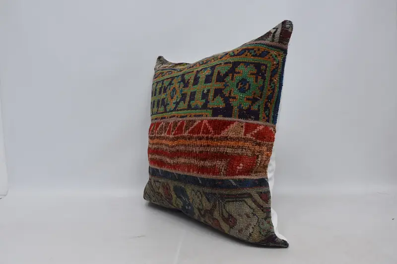 Antique Pillows, Pillow Cover, Turkish Kilim Pillow, Home Decor Pillow, Living Room Throw Cushion, 28x28 Blue Pillow - 4
