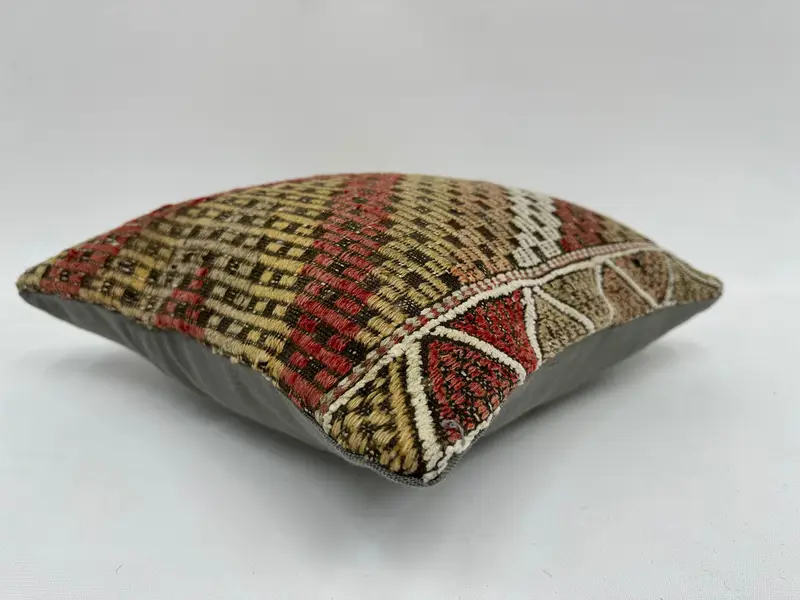 Pillow Cover, Boho Pillow Sham Cover, Pillow for Couch, 16x16 Red Pillow Sham, Home Decor Pillow, Crochet Pattern Cushion Cover - 6