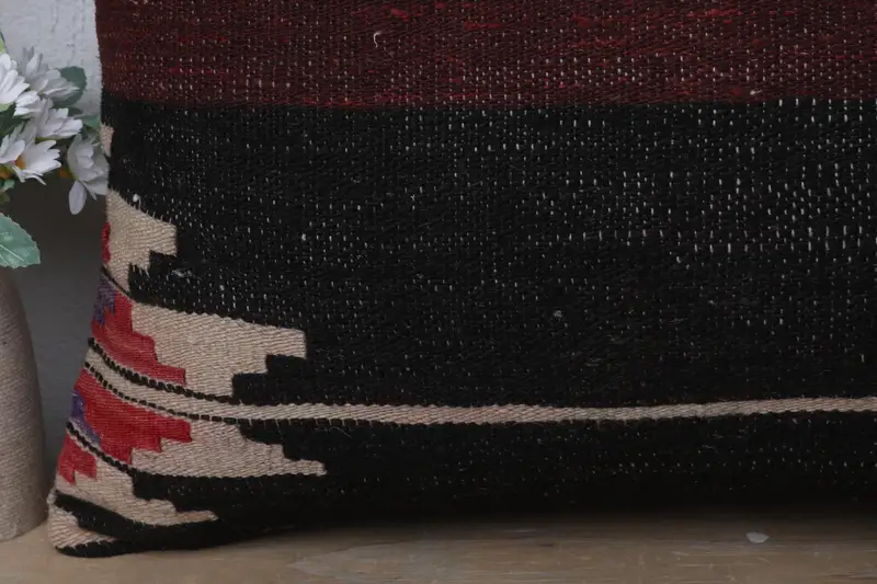 16x24 Brown Pillow Case, Handmade Throw Cushion Cover, Pillow Cover, Throw Kilim Pillow, Gift Pillow, Vintage Kilim Throw Pillow - 3