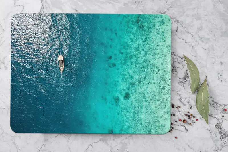 キッチン用強化デザインの海洋ガラスまな板