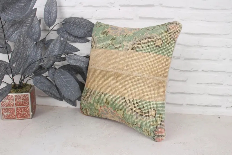 Home Decor Pillow, 16x16 Green Cushion Cover, Bolster Cushion Case, Pillow, Pillow for Sofa, Interior Designer Pillow, Luxury Pillow Sham - 4