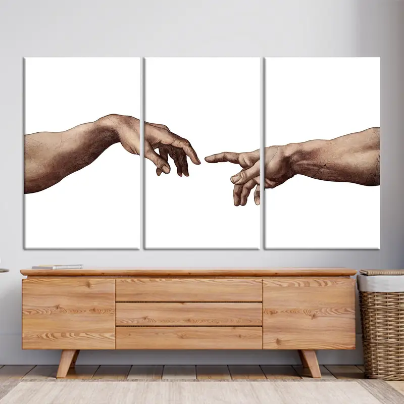 ミケランジェロのアダムの創造 キャンバスプリント - システィーナ礼拝堂のアート