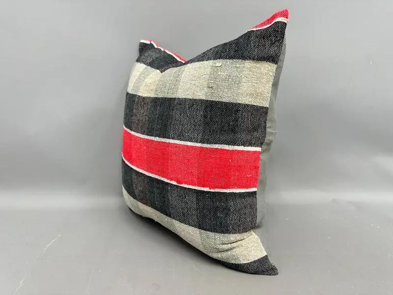 Turkish Kilim Pillow, Pillow, Ethnical Kilim Rug Pillow, 20x20 Brown Pillow Cover, Interior Designer Pillow, Authentic Cushion Case - 3