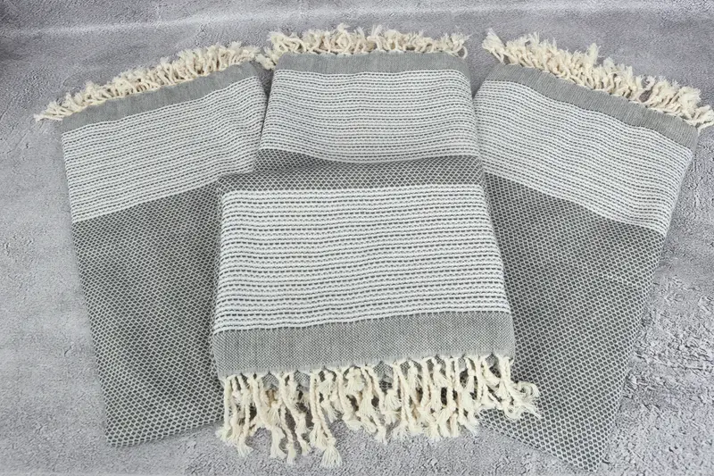 Organic cotton Turkish peshtemal towel, Bridal Shower Gift, Sand-free towel, Birthday Gift, 70x40 Cotton Geometric Towel, Turkish hand towel - 4