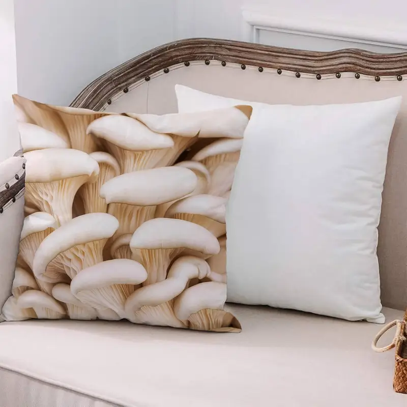 Mantar Lokumu Baskılı Yastık: Beyaz ve Bej Gıdalardan Esinlenen Tasarım