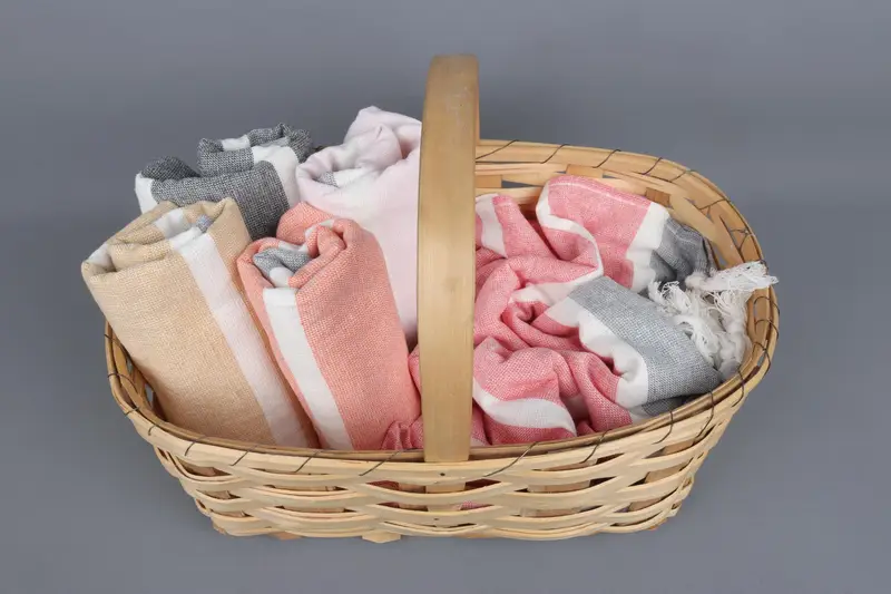 Striped Dish Towel Cotton Monogrammed, Organic Recycled, 18x36 Inches