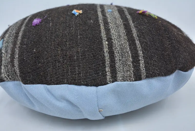 Vintage Kilim Pillow, Crochet Pattern Cushion Case, Pet Cushion Case, Antique Pillows, Pillow Case, 20x20 Brown Cushion, Pillow for Couch - 5