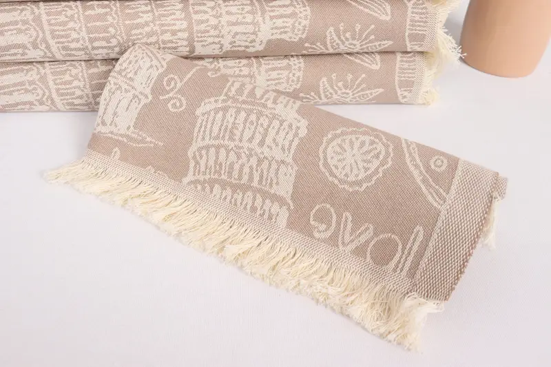 Monogram Mutfak Havlu, Özel Hediye, Konuk Havlu, 28x20 Pamuk İtalyan Sembolleri Tasarım Havlu, Türk El Havlu, Kişiselleştirilmiş Mutfak Havlu - 5