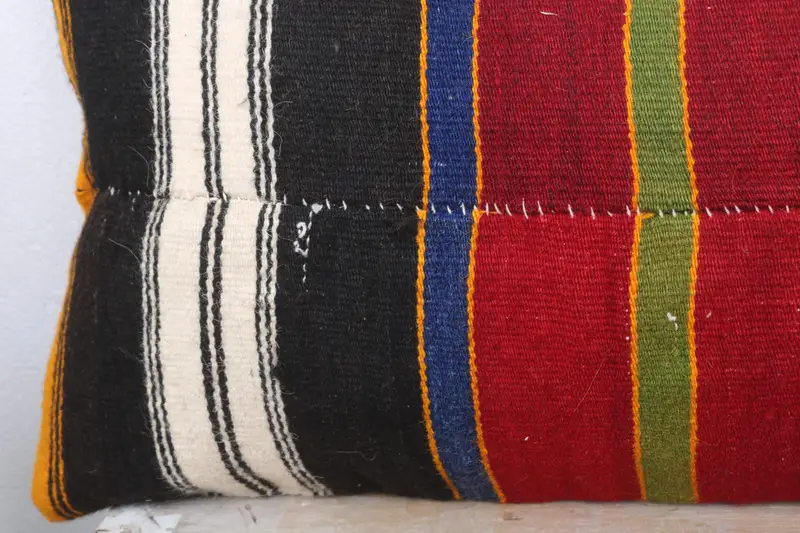 Vintage Pillow Case, Kilim Cushion Sham, 16x36 Red Cushion Case, Pattern Throw Cushion, Kilim Pillow Cover, Vintage Kilim Pillow, Cushion Case - 3