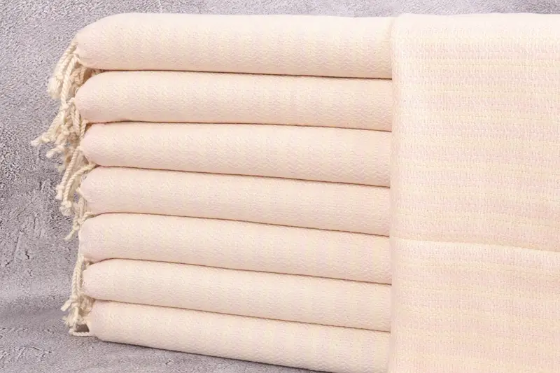 Turkish Tea Towels, Chevron Washcloth, 18x40 Inches, Beige, Personalized