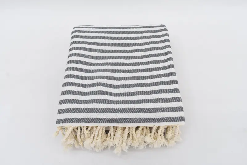 Wedding Favors, Organic Throw, 104x76 Cotton Striped Towel, Personalized Blanket, Bachelorette Party Favors, Personalized Wedding Gift For Couple - 4