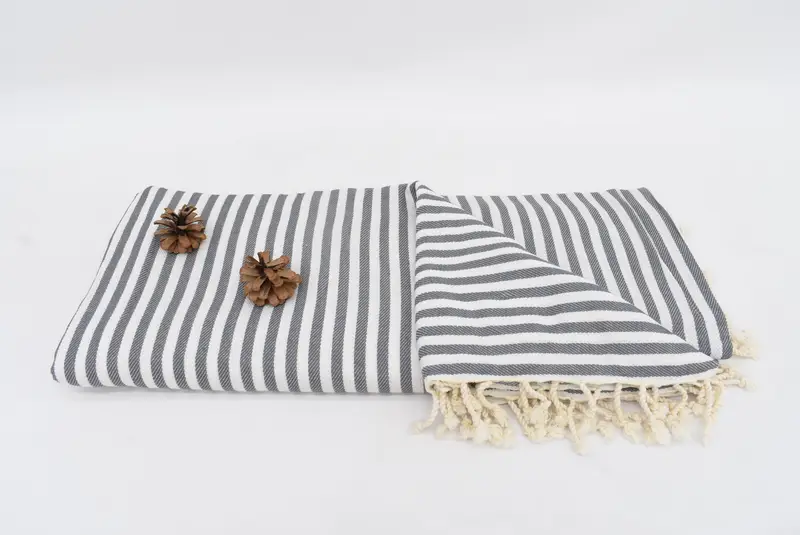 Wedding Favors, Organic Throw, 104x76 Cotton Striped Towel, Personalized Blanket, Bachelorette Party Favors, Personalized Wedding Gift For Couple - 7
