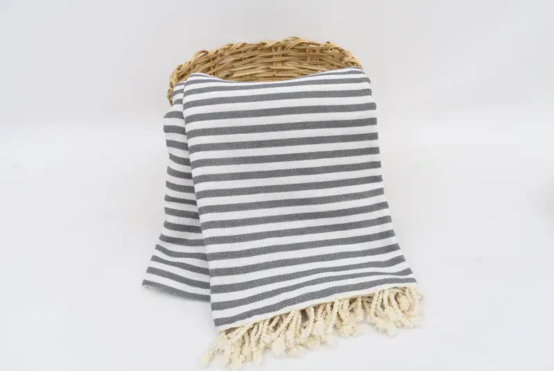 Wedding Favors, Organic Throw, 104x76 Cotton Striped Towel, Personalized Blanket, Bachelorette Party Favors, Personalized Wedding Gift For Couple - 6