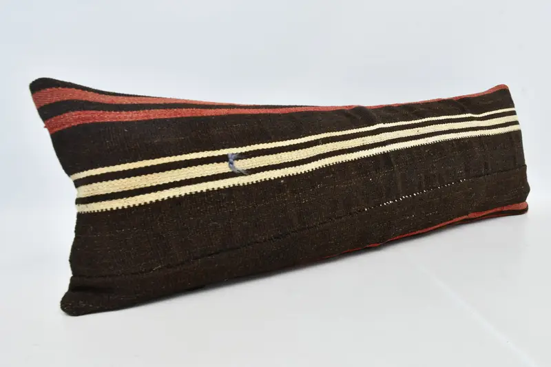 12x36 Brown Pillow, Handmade Kilim Cushion, Gift Pillow, Interior Designer Pillow, Nautical Throw Pillow Sham, Pillow Sham - 3