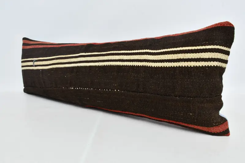 12x36 Brown Pillow, Handmade Kilim Cushion, Gift Pillow, Interior Designer Pillow, Nautical Throw Pillow Sham, Pillow Sham - 4