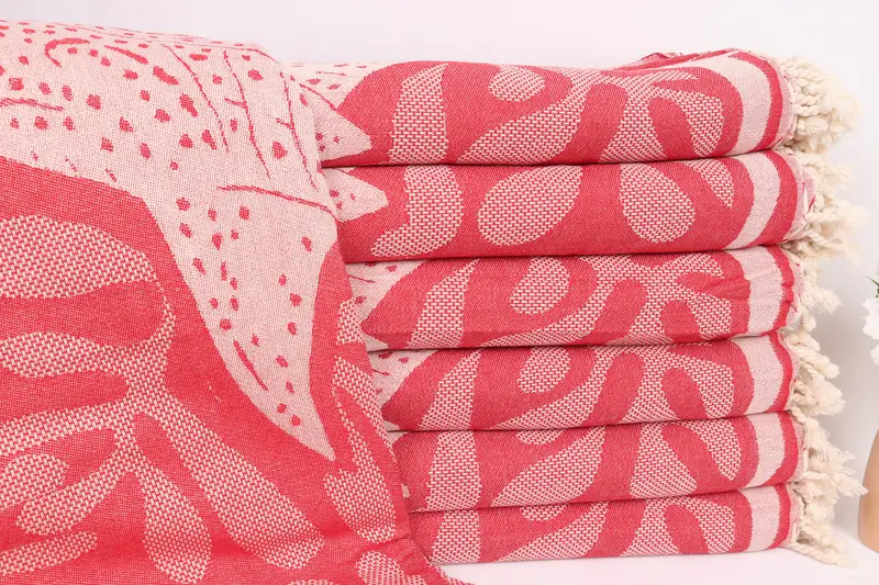 Turkish Blanket, Boho Throw Blankets, Halloween Bachelorette Party, 100x92 Cotton Whale Design Towel, Organic Throw, Memorial Gift, Throw Blanket - 2