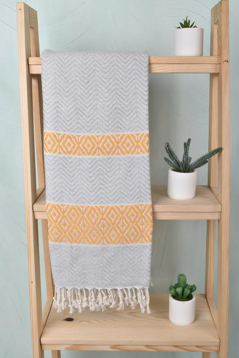 Monogram Turkish Towel, Personalized Gift, Turkish bath towel for spa, Monogram Beach Towel, Bachelorette Favor, 70x40 Cotton Chevron Towel - 8