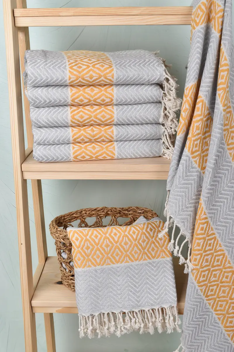 Monogram Turkish Towel, Personalized Gift, Turkish bath towel for spa, Monogram Beach Towel, Bachelorette Favor, 70x40 Cotton Chevron Towel - 3