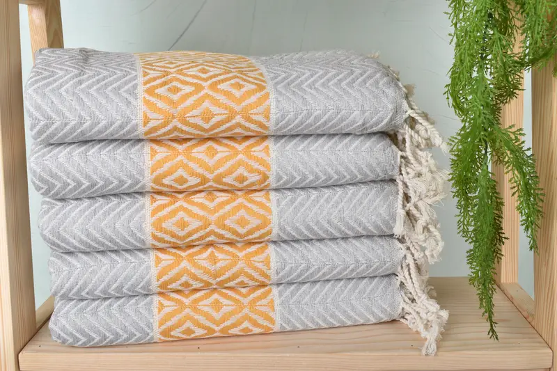 Monogram Turkish Towel, Personalized Gift, Turkish bath towel for spa, Monogram Beach Towel, Bachelorette Favor, 70x40 Cotton Chevron Towel - 2