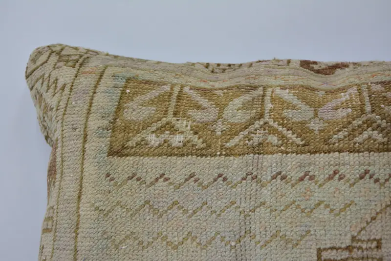 Pillow Sham, Vintage Kilim Pillow, Personalized Gift Pillow Cushion, Throw Kilim Pillow, Kilim Cushion Sham, 16x24 Beige Pillow Cover - 2