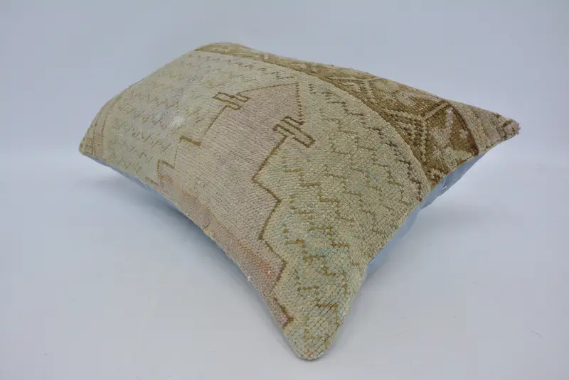 Pillow Sham, Vintage Kilim Pillow, Personalized Gift Pillow Cushion, Throw Kilim Pillow, Kilim Cushion Sham, 16x24 Beige Pillow Cover - 6