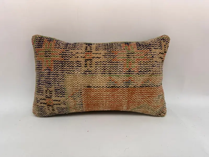 Gift Pillow, Cushion Cover, Handmade Kilim Cushion, Morroccon Kilim Cushion Cushion, Boho Pillow Sham Cover, Natural Pillow, 12x20 Blue Pillow Case - 1