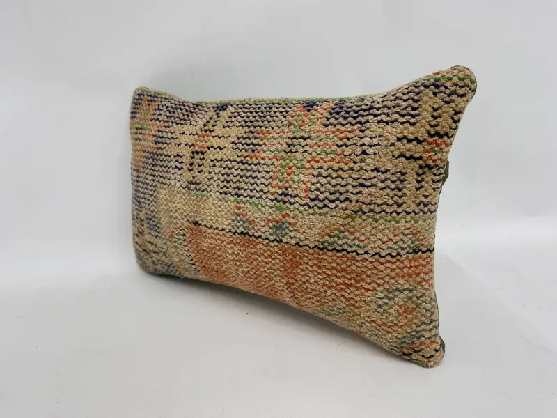Gift Pillow, Cushion Cover, Handmade Kilim Cushion, Morroccon Kilim Cushion Cushion, Boho Pillow Sham Cover, Natural Pillow, 12x20 Blue Pillow Case - 4