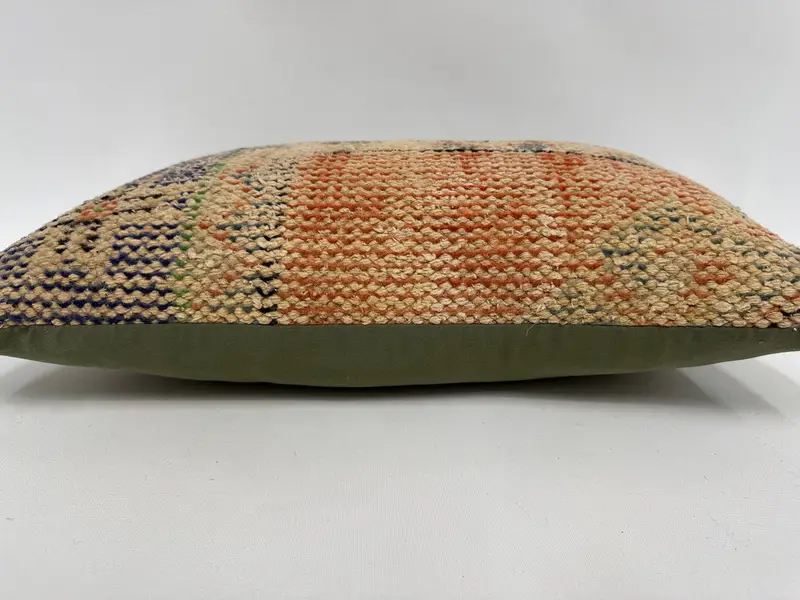 Gift Pillow, Cushion Cover, Handmade Kilim Cushion, Morroccon Kilim Cushion Cushion, Boho Pillow Sham Cover, Natural Pillow, 12x20 Blue Pillow Case - 5