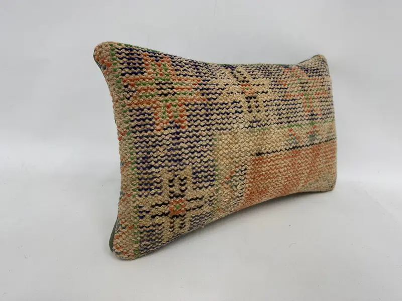 Gift Pillow, Cushion Cover, Handmade Kilim Cushion, Morroccon Kilim Cushion Cushion, Boho Pillow Sham Cover, Natural Pillow, 12x20 Blue Pillow Case - 3