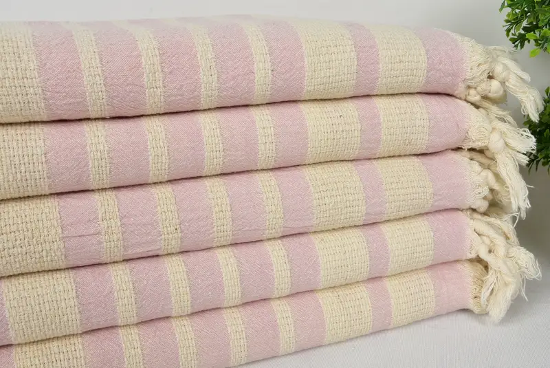 70x34 Cotton Striped Towel, Spa Gift, Travel towel, Monogram Turkish Towel, Absorbent towel, Wedding Anniversary Gift, Girl Trip Party Favor - 3