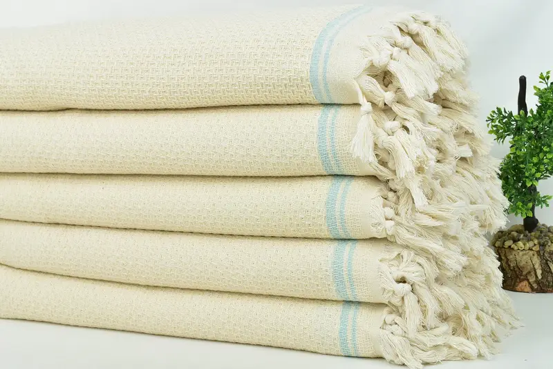 Monogram Beach Blanket, Bachelorette Gifts, Custom Blanket, 94x92 Cotton Striped Towel, Gift For Mom, Woven Throw Blanket, Family Gift Basket - 3