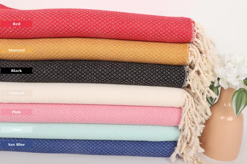 Bridemaids Beach Towel, 64x38 Cotton Geometric Towel, Organic towel, Monogrammed Beach Towel, Monogram Towels, Bridesmaid Favors, Bridesmaid Gift - 2